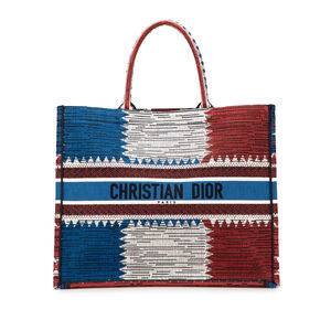 Pre-Loved Dior Large Canvas French Flag Book Tote